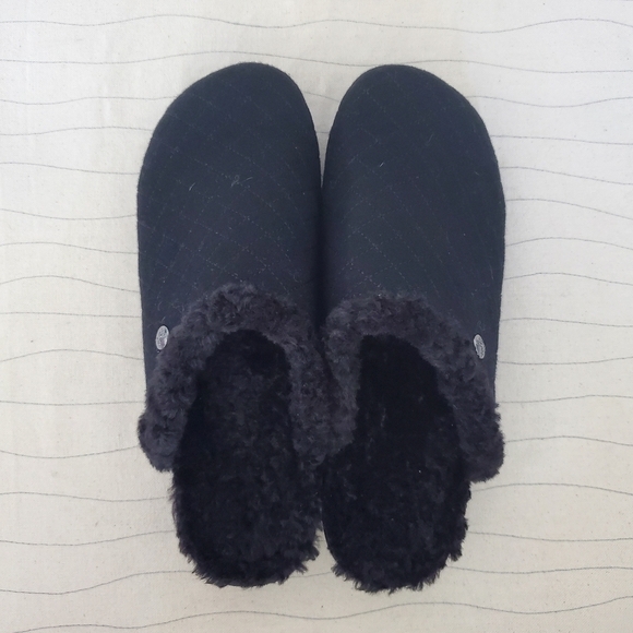 Alegria Womens Comfee Onyx Slipper Black Slip On Quilted Sherpa Lined Sz 10.5-11 - Picture 6 of 10